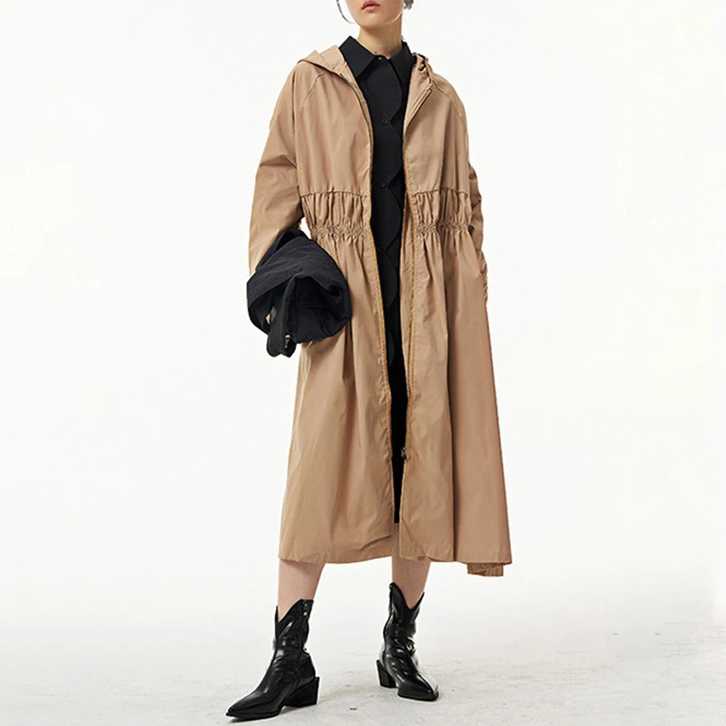 Johnature Casual Hooded Collar Women Long Trench 2022 Autumn New Fashion Zippers Elastic Waist Loose Pockets Coats
Johnature Casual Hooded Collar Women Long Trench 2022 Autumn New Fashion Zippers Elastic Waist Loose Pockets Coats