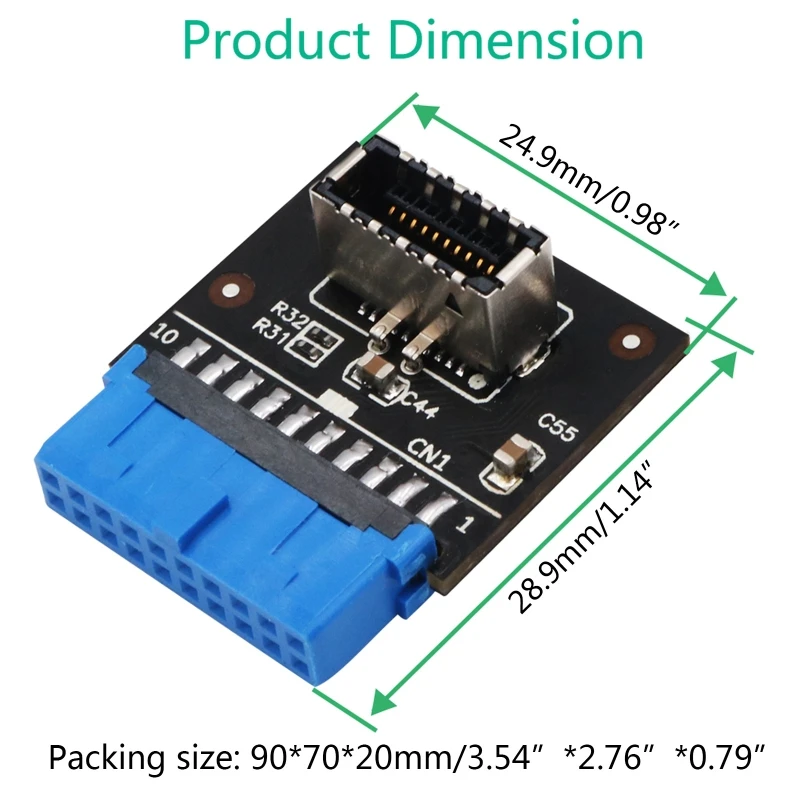 Type C USB3.1 Front Panel Socket USB 3.0 19 Pin to TYPE-E 20Pin Header Extension Adapter for Motherboard PC
Type C USB3.1 Front Panel Socket USB 3.0 19 Pin to TYPE-E 20Pin Header Extension Adapter for Motherboard PC