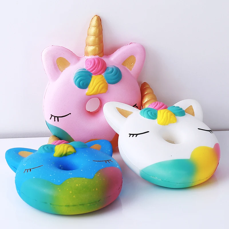 Jumbo Kawaii единорог Пончик Сжимаемый торт хлеб крем ароматизированный медленно