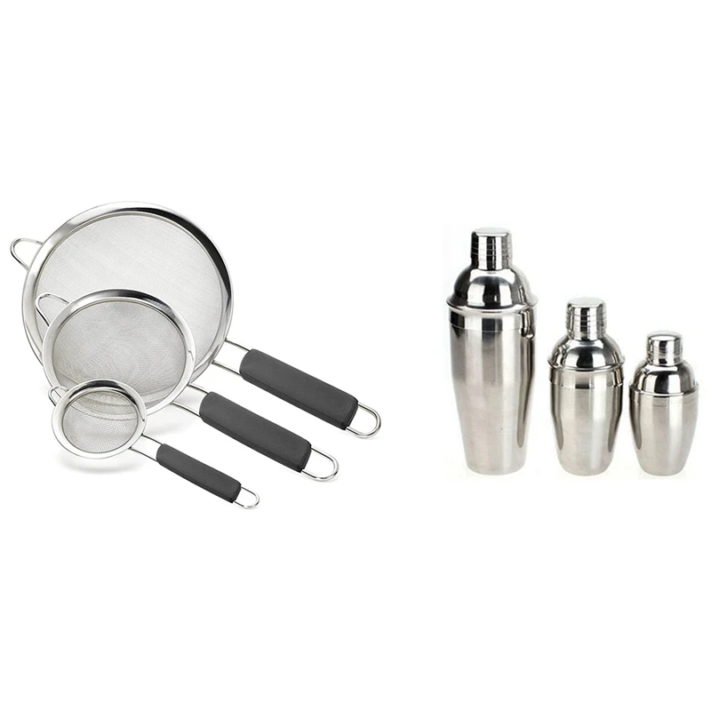 14 Pieces Stainless Steel Measuring Cups And Spoons Set With Stainless Steel Fine Mesh Strainers 
14 Pieces Stainless Steel Measuring Cups And Spoons Set With Stainless Steel Fine Mesh Strainers
