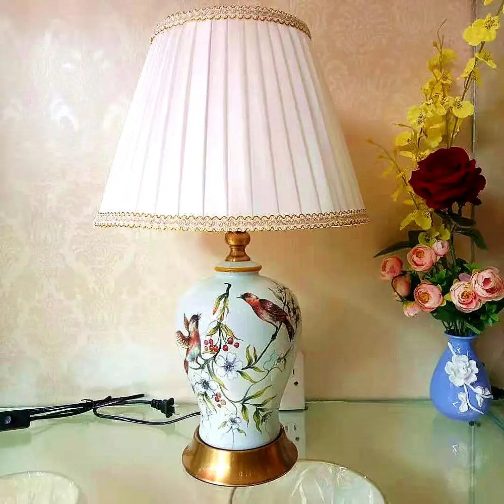 European Ceramic Base Linen Table Lamp Classical Color Bedroom Study Bedside Lamps
European Ceramic Base Linen Table Lamp Classical Color Bedroom Study Bedside Lamps