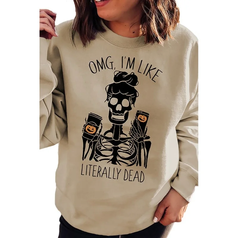 2021 Halloween New Skull Print Sweatshirt Women Vintage Streetwear O Neck Long Sleeve Casual Pullover Fashion Tops Autumn Winter
2021 Halloween New Skull Print Sweatshirt Women Vintage Streetwear O Neck Long Sleeve Casual Pullover Fashion Tops Autumn Winter
