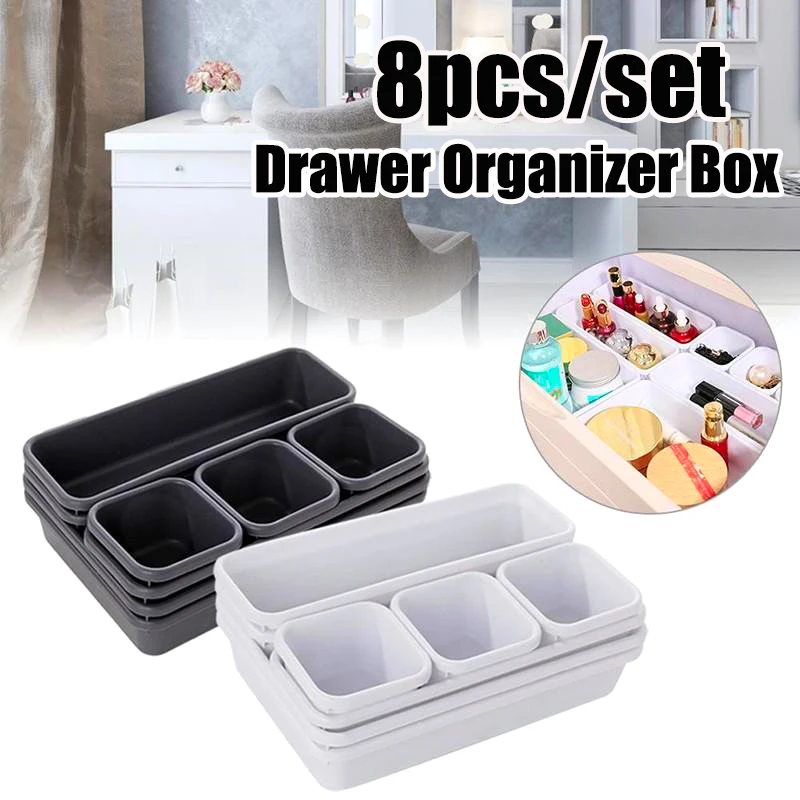 8pcs/set Home Drawer Organizer Box Trays Home Office Storage Tray Kitchen Bathroom Closet Jewelry Makeup Desk Box Organization
8pcs/set Home Drawer Organizer Box Trays Home Office Storage Tray Kitchen Bathroom Closet Jewelry Makeup Desk Box Organization