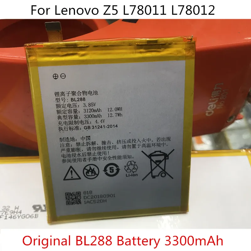 Original New BL288 Battery For Lenovo Z5 L78011 L78012 3300mAh Rechargeable Li-ion Built-in Mobile Phone Battery
Original New BL288 Battery For Lenovo Z5 L78011 L78012 3300mAh Rechargeable Li-ion Built-in Mobile Phone Battery