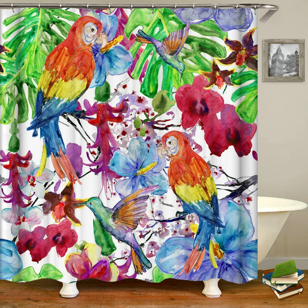 Flower Bird Plant Leaves Shower Curtain 3d Printed Bath Curtains Waterproof Bathroom Washable Cloth Colorful Curtains With Hooks
Flower Bird Plant Leaves Shower Curtain 3d Printed Bath Curtains Waterproof Bathroom Washable Cloth Colorful Curtains With Hooks