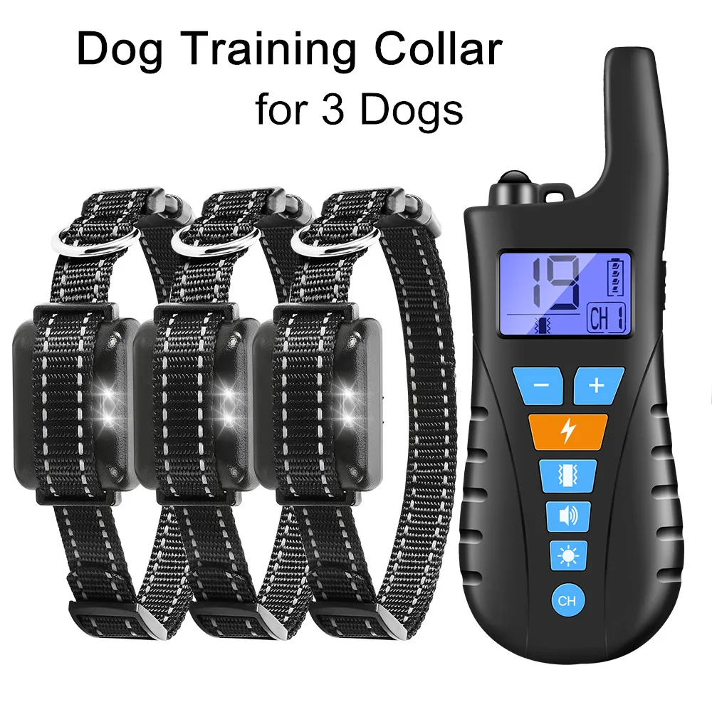 

800M USB Dog Training Collar Anti Bark Stop Barking Pet Remote Control Rechargeable Vibration Sound For Dogs Electric Shocker