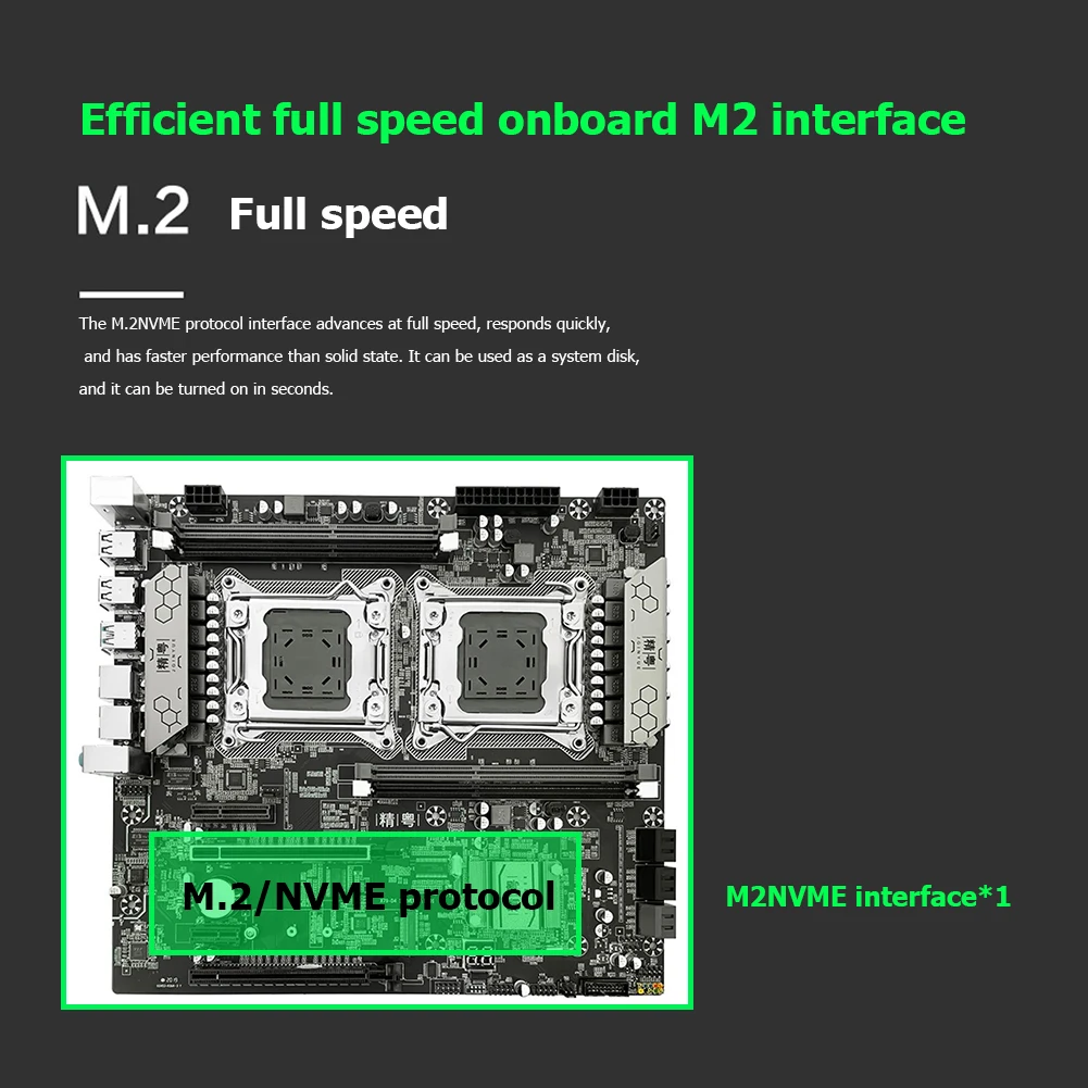 Dual CPU Motherboard Dual LGA 2011 Socket R for Xeon Processor E5-2680 E5-2670 Gigabit Ethernet SATA III II NVMe M.2 SSD 4DDR3 
Dual CPU Motherboard Dual LGA 2011 Socket R for Xeon Processor E5-2680 E5-2670 Gigabit Ethernet SATA III II NVMe M.2 SSD 4DDR3