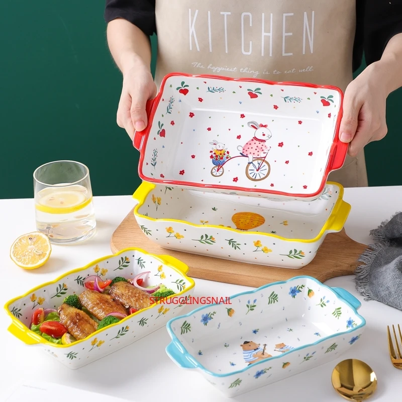 Japan-style Creative Baking Sheet Pan Cheese Baked Rice Bowl Ceramic Plate Household Binaural Baking Bowl Oven Special Plate
Japan-style Creative Baking Sheet Pan Cheese Baked Rice Bowl Ceramic Plate Household Binaural Baking Bowl Oven Special Plate