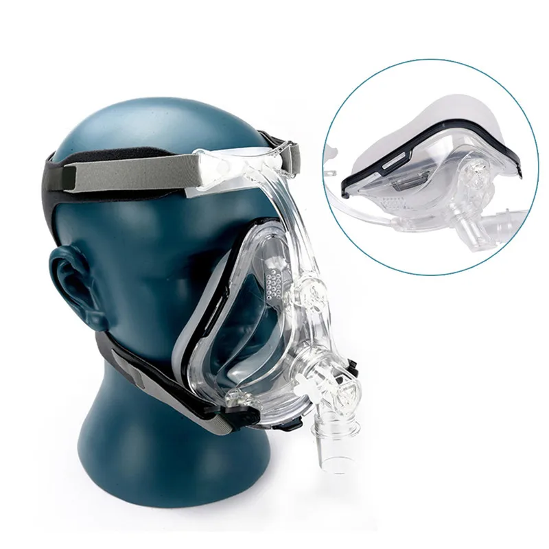 FM1 маска для лица CPAP Автоматическая BiPAP с бесплатным головным убором Белый S M L сна
