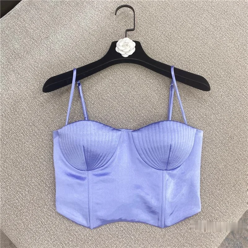 Women's Sext Camisole 2021 Spring and Summer Korean Style Elastic Tight Blue Tank Tops Lady's Bras Outwear Underwear Femme
Women's Sext Camisole 2021 Spring and Summer Korean Style Elastic Tight Blue Tank Tops Lady's Bras Outwear Underwear Femme
