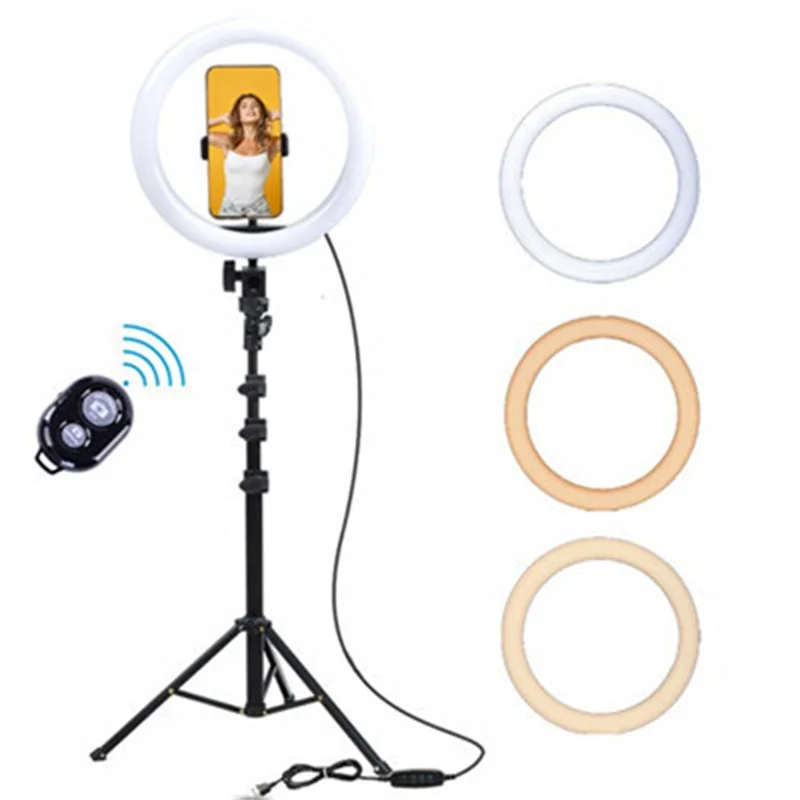 10 Inch LED Selfie Camera Ring Light USB Ring Lamp with Phone Holder Tripod Stand Professional Dimmable for Makeup Youtube Video
10 Inch LED Selfie Camera Ring Light USB Ring Lamp with Phone Holder Tripod Stand Professional Dimmable for Makeup Youtube Video