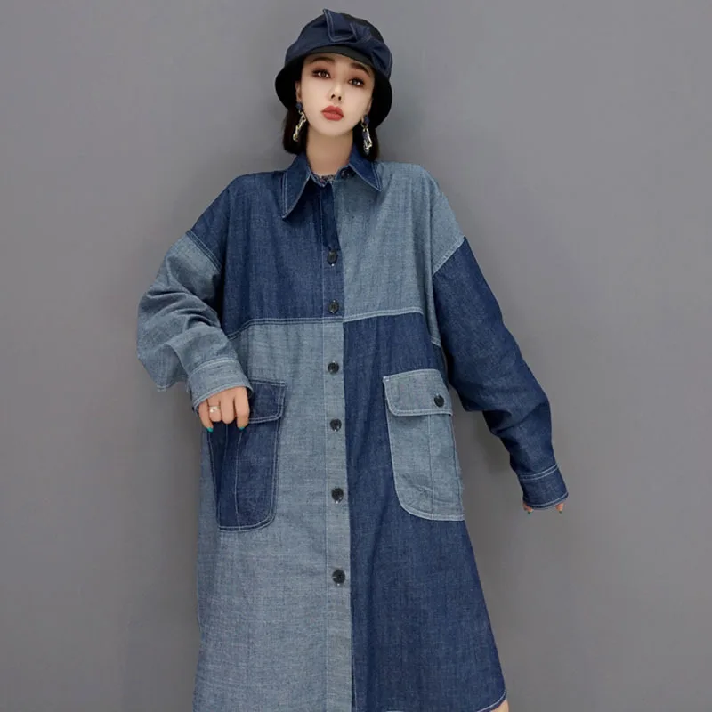 SHENGPALAE Fashion Contrast Color Trench Coat Women's Autumn 2021 New Lapel Loose Single Breatsed Long Sleeve Windbreaker 5E2710
SHENGPALAE Fashion Contrast Color Trench Coat Women's Autumn 2021 New Lapel Loose Single Breatsed Long Sleeve Windbreaker 5E2710
