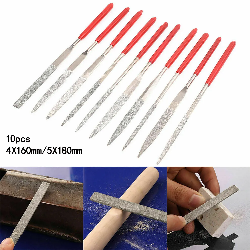 10Pcs Diamond Mini Needle File Set Handy Tools Ceramic 4*160/5*180mm Suitable For Jewelry Repair Carving Diamond File
10Pcs Diamond Mini Needle File Set Handy Tools Ceramic 4*160/5*180mm Suitable For Jewelry Repair Carving Diamond File