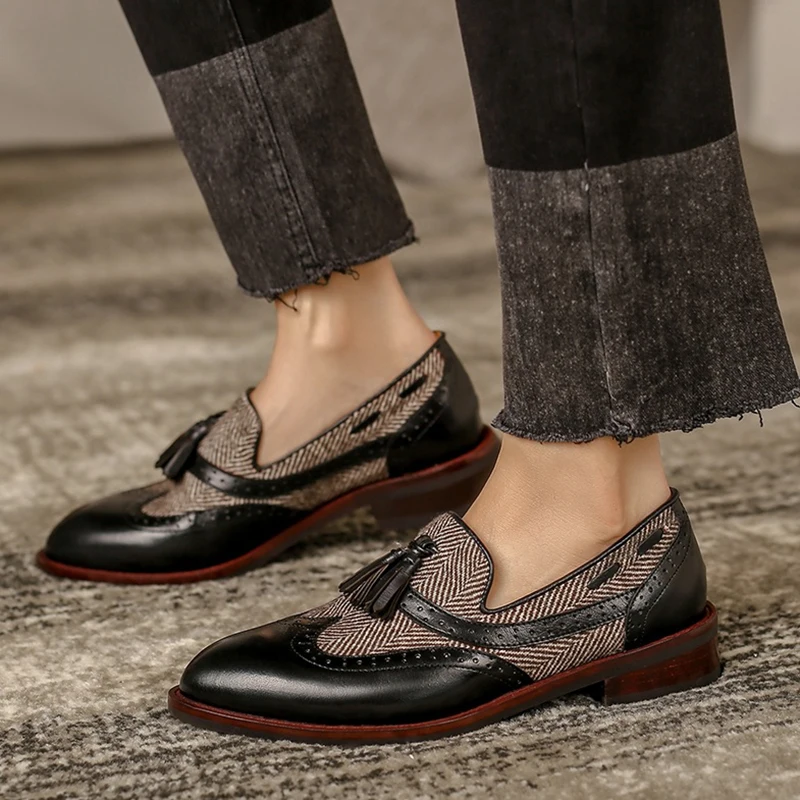 2021 New Handmade Women Shoes Casual Slip on Loafers Female Vintage Bullock Genuine Leather Oxford Shoes Women Loafers
2021 New Handmade Women Shoes Casual Slip on Loafers Female Vintage Bullock Genuine Leather Oxford Shoes Women Loafers