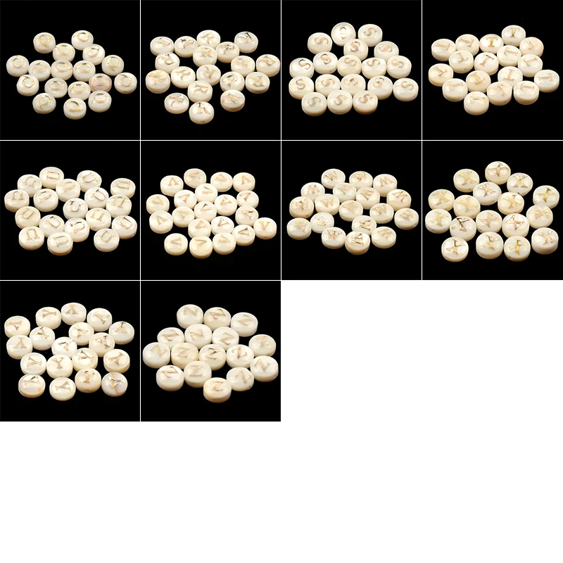 Fashion 8mm 10pcs Natural Shell Beads Letter Round Shape Loose Beads Punching for Making DIY Jewerly Necklace Accessories
Fashion 8mm 10pcs Natural Shell Beads Letter Round Shape Loose Beads Punching for Making DIY Jewerly Necklace Accessories