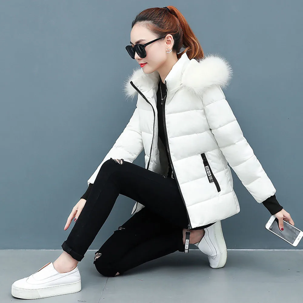 2021 Short Zipper Hooded Cotton Jacket Women's Winter Slim Parka Coat Jacket Thicken Large Fur Collar Plus Size Simple Outerwear
2021 Short Zipper Hooded Cotton Jacket Women's Winter Slim Parka Coat Jacket Thicken Large Fur Collar Plus Size Simple Outerwear