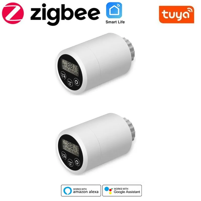 Смарт-термостат ZigBee с приводом радиатора, программируемый умный контроллер температуры TRV, работает с Alexa Google Home
Смарт-термостат ZigBee с приводом радиатора, программируемый умный контроллер температуры TRV, работает с Alexa Google Home