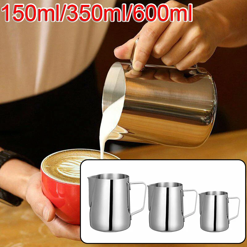 150/350/600ml Milk Frothing Jug Durable Coffee Latte Pitcher Container Outdoor Households Coffee Mike Container Coffee Bar
150/350/600ml Milk Frothing Jug Durable Coffee Latte Pitcher Container Outdoor Households Coffee Mike Container Coffee Bar