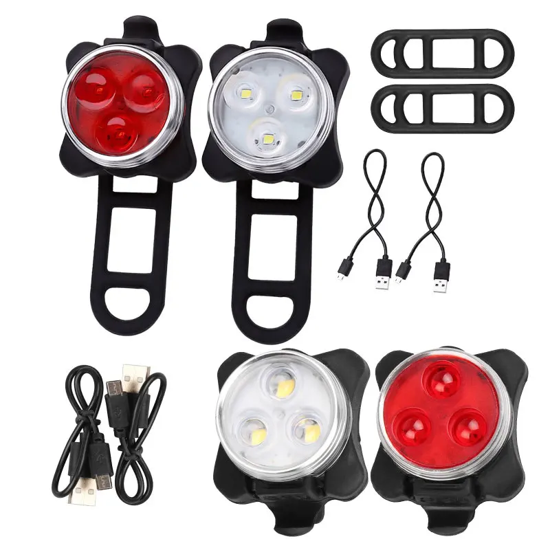 Bright Cycling Bicycle Bike 3 LED Head Front Light 4 Modes USB Rechargeable Tail Clip Light Lamp Waterproof Fietsverlichting 
Bright Cycling Bicycle Bike 3 LED Head Front Light 4 Modes USB Rechargeable Tail Clip Light Lamp Waterproof Fietsverlichting