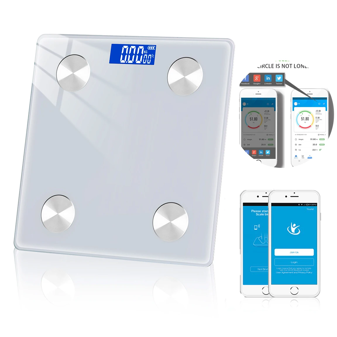Precision Weight Scale Bathroom Smart BMI Can Be Connected To Mobile Phone With LED Bluetooth Balance Healthy Body Fat Analyzer
Precision Weight Scale Bathroom Smart BMI Can Be Connected To Mobile Phone With LED Bluetooth Balance Healthy Body Fat Analyzer