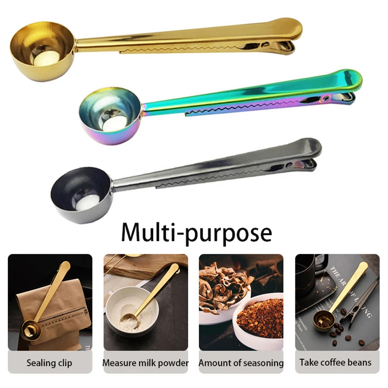 Two-in-one Stainless Steel Coffee Spoon Sealing Clip Kitchen Accessories For Tea Milk Powder Sealing Bag Clips Storage Tools
Two-in-one Stainless Steel Coffee Spoon Sealing Clip Kitchen Accessories For Tea Milk Powder Sealing Bag Clips Storage Tools