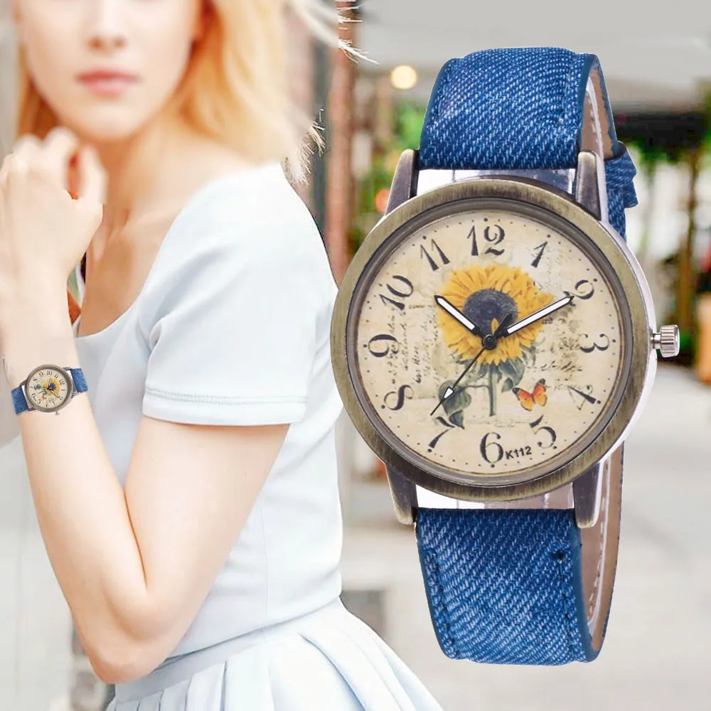 New Women Personality Vintage Sunflower Print WristWatch Girl Gift Fashion Watch Clock Leather Brand Analog Quartz Round Watche
New Women Personality Vintage Sunflower Print WristWatch Girl Gift Fashion Watch Clock Leather Brand Analog Quartz Round Watche