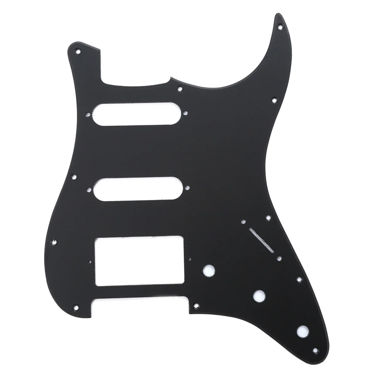 

Musiclily HSS 11 Hole Guitar Strat Pickguard for Fender USA/Mexican Made Standard Stratocaster Modern Style, 1Ply Matte Black