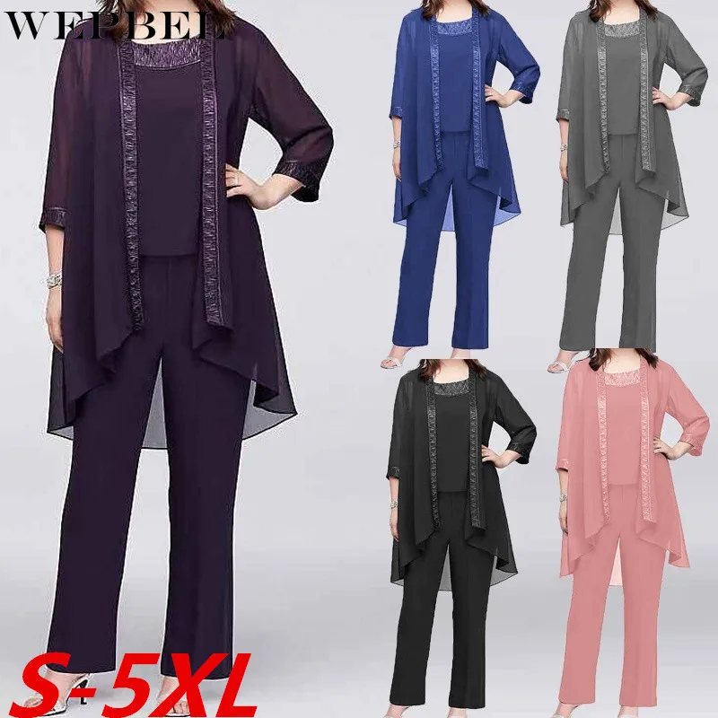 WEPBEL Women's Solid Color Stitching Chiffon Suit Spring Autumn Casual Cardigan Lace Coat + High Waist Straight Trousers Suit
WEPBEL Women's Solid Color Stitching Chiffon Suit Spring Autumn Casual Cardigan Lace Coat + High Waist Straight Trousers Suit