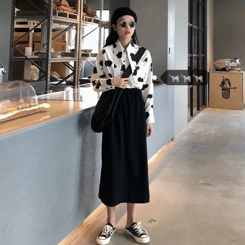 QWEEK Cow Print Shirt Women Loose Long Sleeve Blouse Women Korean Fashion Ladies Oversized Vintage Shirts Summer Leisure Tops
QWEEK Cow Print Shirt Women Loose Long Sleeve Blouse Women Korean Fashion Ladies Oversized Vintage Shirts Summer Leisure Tops