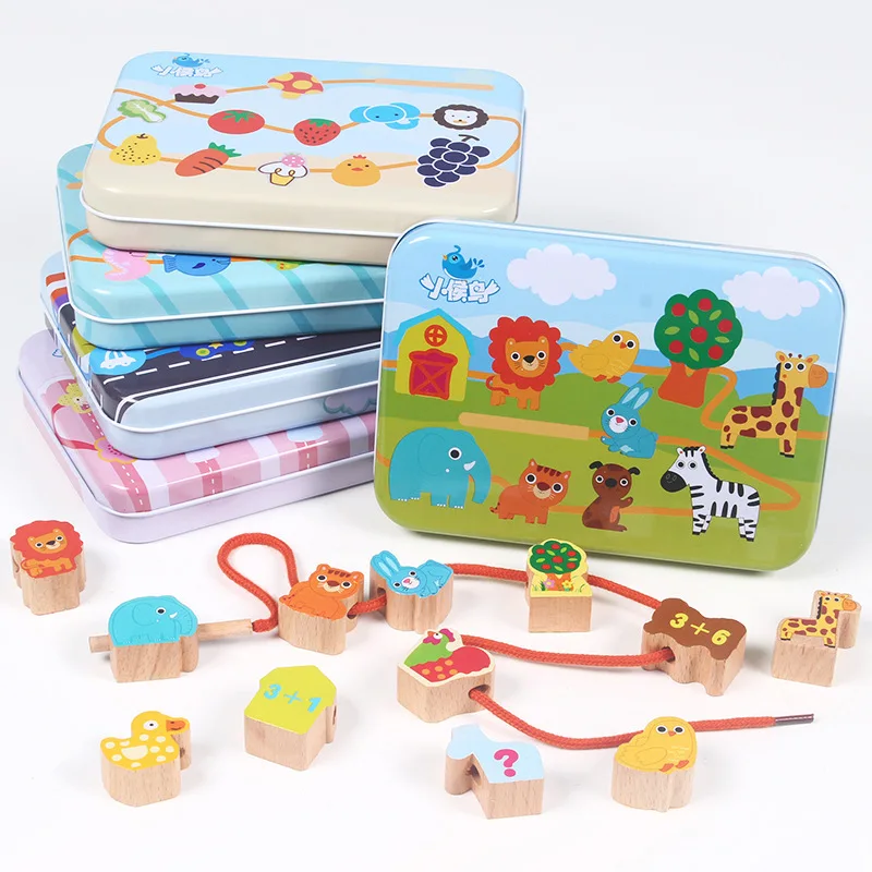 Wooden toys Baby DIY Toy Cartoon Fruit Animal Stringing Threading Wooden beads toy Monterssori Educational for Children
Wooden toys Baby DIY Toy Cartoon Fruit Animal Stringing Threading Wooden beads toy Monterssori Educational for Children
