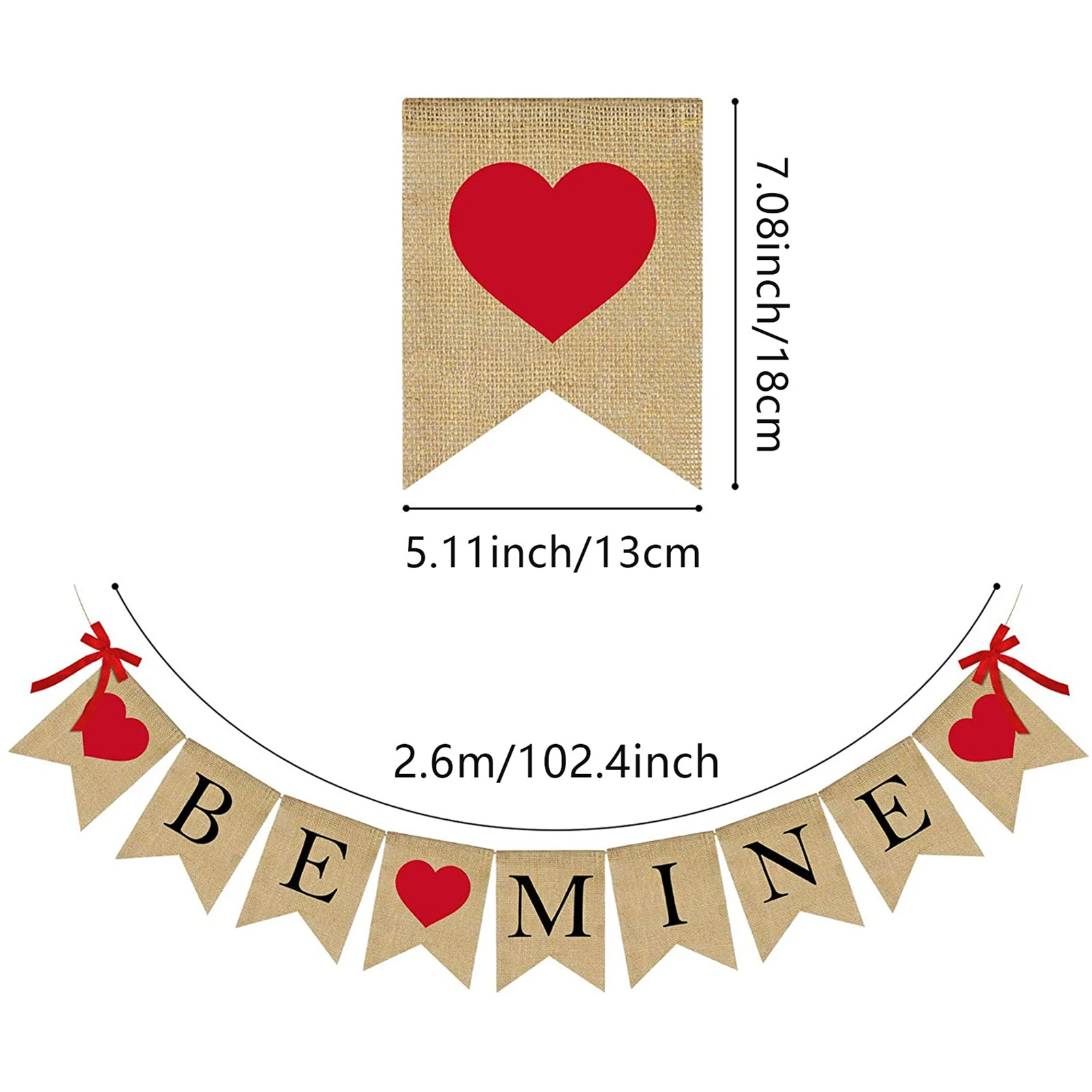 Valentines Day Banners BE Mine Burlap Banner Valentines Bunting Bows Heart-shaped Swallowtail Flag Garland Hanging Decoration
Valentines Day Banners BE Mine Burlap Banner Valentines Bunting Bows Heart-shaped Swallowtail Flag Garland Hanging Decoration