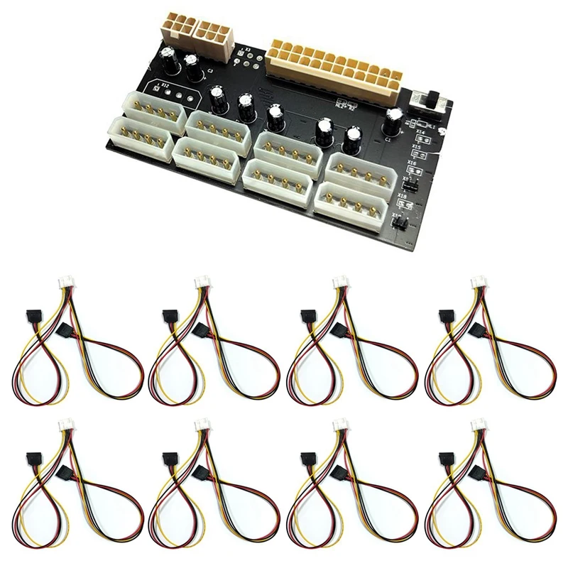 Плата питания ATX 24Pin к IDE 8X 4Pin, плата питания для машины для майнинга Чиа, жесткий диск без кабеля
Плата питания ATX 24Pin к IDE 8X 4Pin, плата питания для машины для майнинга Чиа, жесткий диск без кабеля