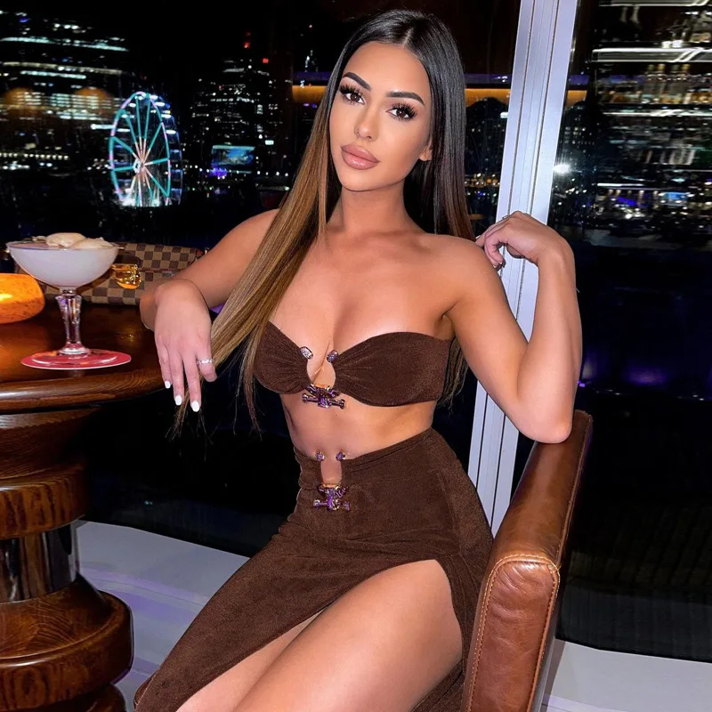 Elegant Hollow Out Long Dress Female Fashion Sexy Two Piece Sets Split Clubwear 2022 Asymmetry Strapless Wrap Chest Clothes Lady
Elegant Hollow Out Long Dress Female Fashion Sexy Two Piece Sets Split Clubwear 2022 Asymmetry Strapless Wrap Chest Clothes Lady