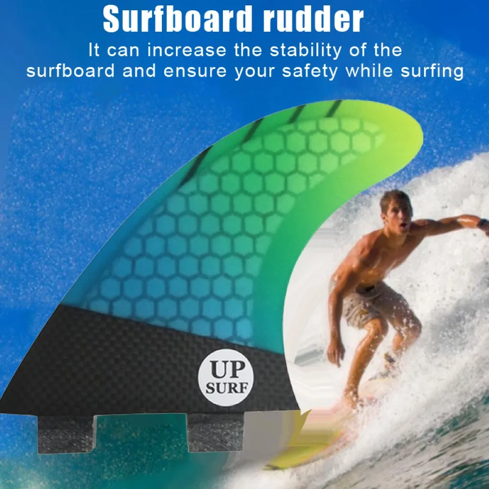 3pcs Surf Fins Tri Fin Set for FCS Stability Honeycomb Fiberglass Gradient Surfboard Fin Set for Water Sports Surfing
3pcs Surf Fins Tri Fin Set for FCS Stability Honeycomb Fiberglass Gradient Surfboard Fin Set for Water Sports Surfing