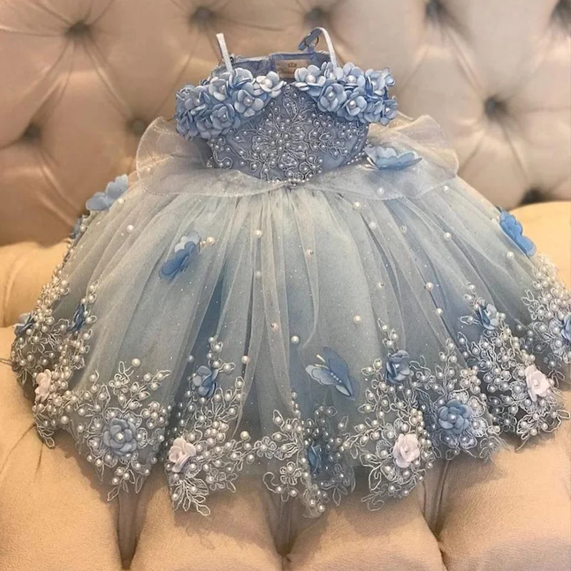 Light Sky Blue Pearls Flower Girl Dresses For Wedding Party Ball Gowns Floor Length Tulle First Communion Dress
Light Sky Blue Pearls Flower Girl Dresses For Wedding Party Ball Gowns Floor Length Tulle First Communion Dress
