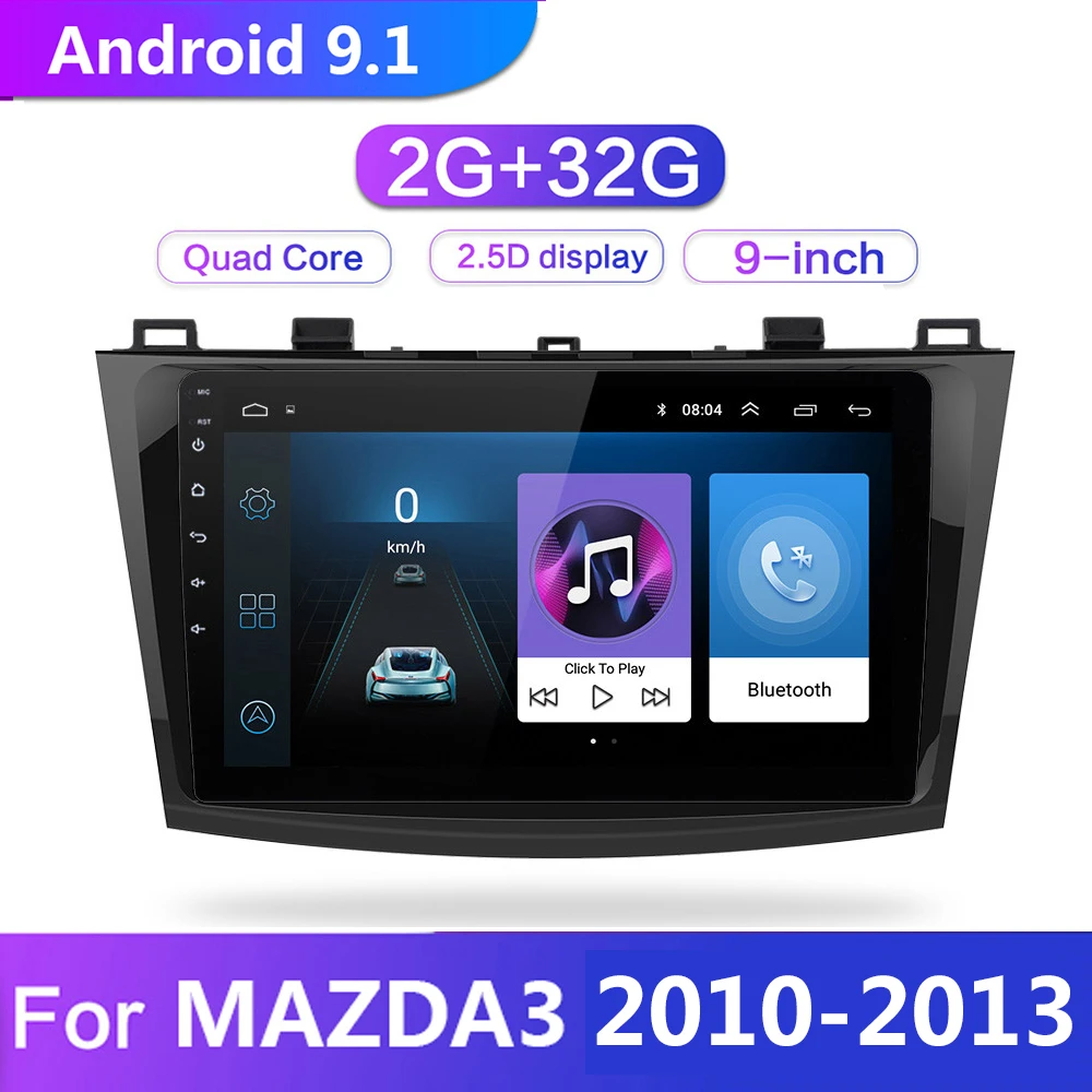 Автомагнитола 9 дюймов Android 1 2 Гб + 32 ГБ мультимедийный видеопроигрыватель для Mazda 3