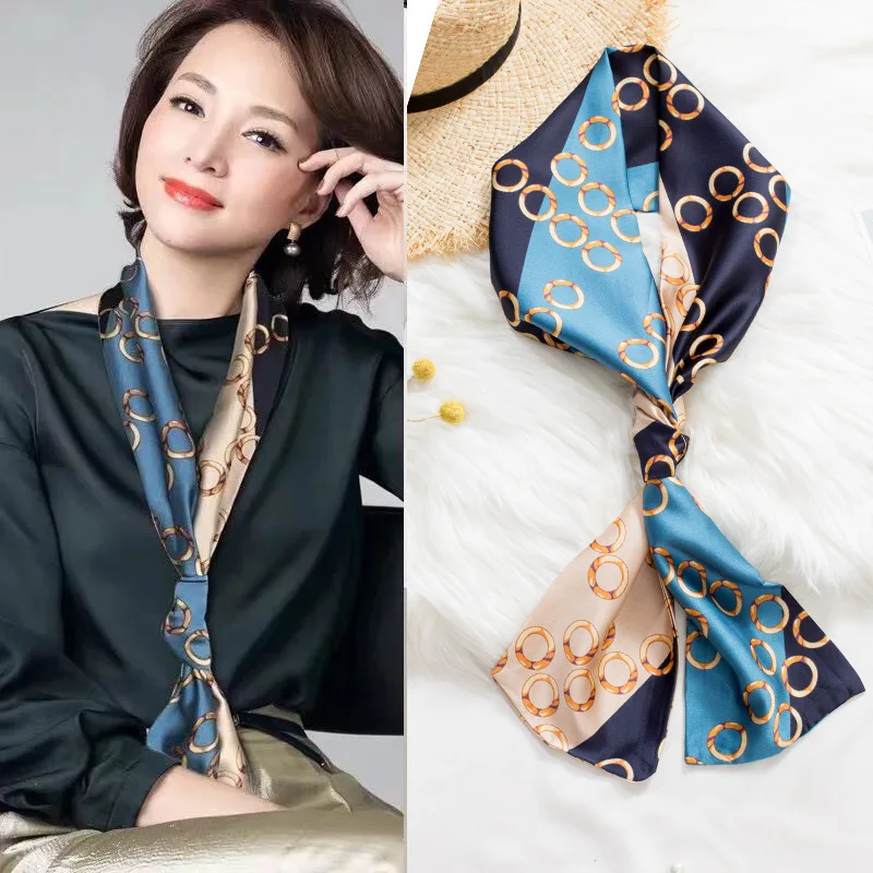 Small silk scarf female spring and Autumn versatile thin long scarf tied hair temperament square scarf shirt scarf
Small silk scarf female spring and Autumn versatile thin long scarf tied hair temperament square scarf shirt scarf