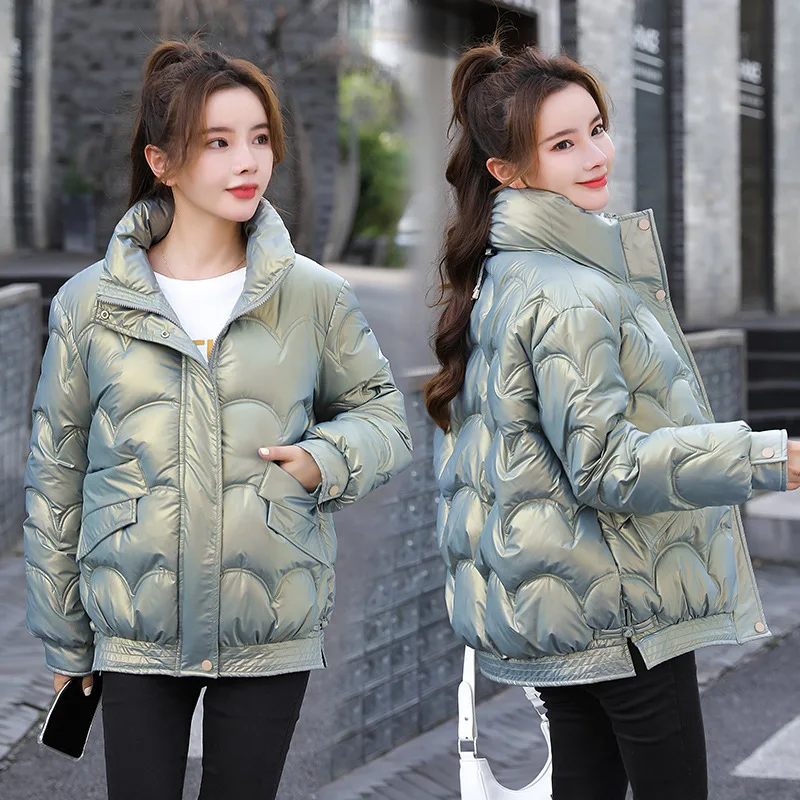 Winter New PU Bright Cotton-padded Women's Short Thick Students Jacket Bread Thick Warm Fashion Ladies Cotton Female Outwear
Winter New PU Bright Cotton-padded Women's Short Thick Students Jacket Bread Thick Warm Fashion Ladies Cotton Female Outwear
