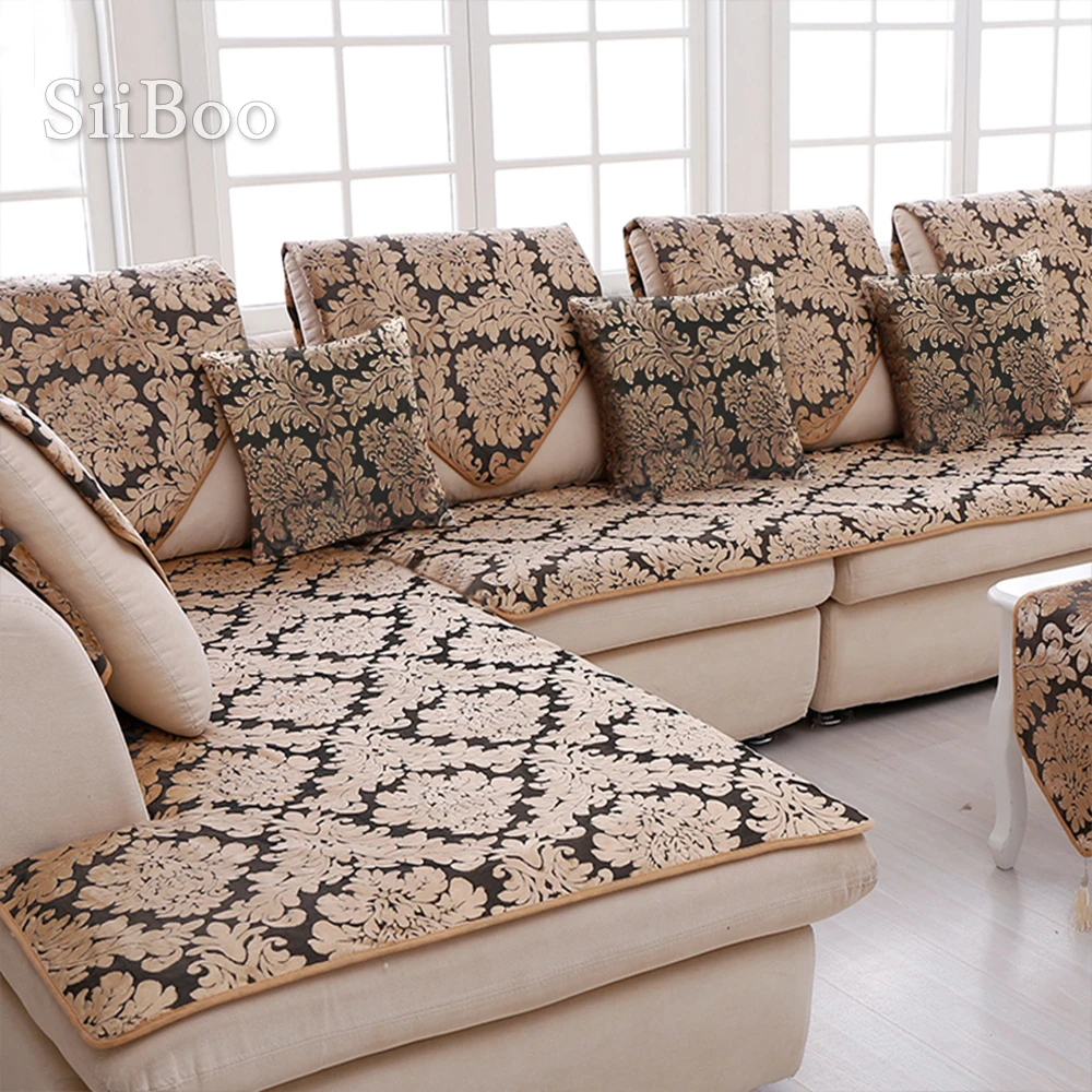 Europe black gold floral jacquard terry cloth sofa cover plush sectional slipcovers furniture couch covers capa sofa SP3767 
Europe black gold floral jacquard terry cloth sofa cover plush sectional slipcovers furniture couch covers capa sofa SP3767