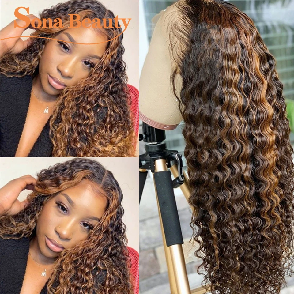 13X4 Highlight Curly Human Hair Wig Pre plucked Brazilian Remy Piano Color Deep Wave Lace Front Wigs for Black Women
13X4 Highlight Curly Human Hair Wig Pre plucked Brazilian Remy Piano Color Deep Wave Lace Front Wigs for Black Women