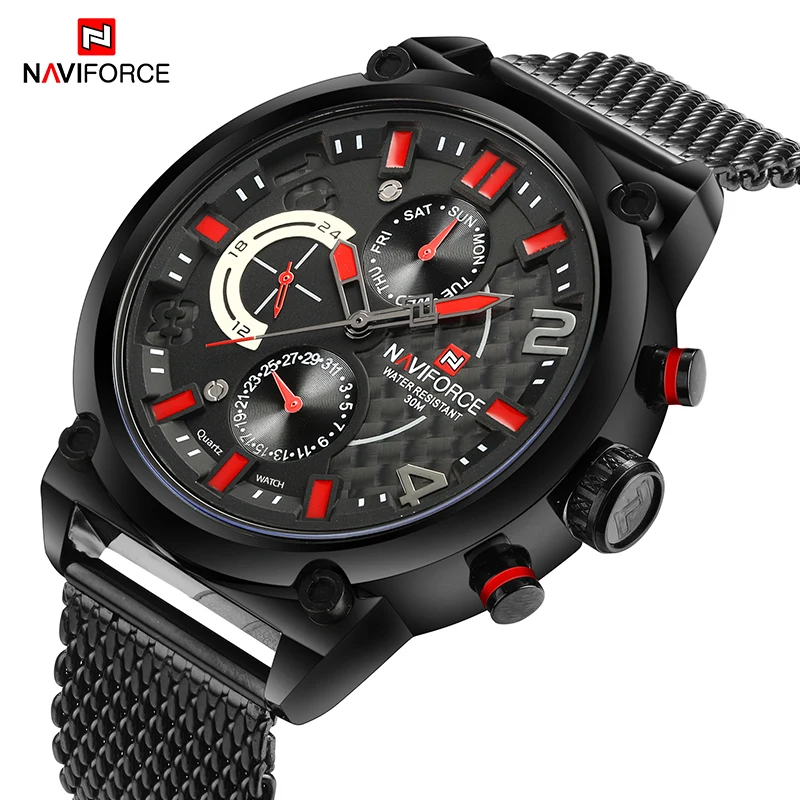 NAVIFORCE Black Luxury Creative Men Watch Fashion Military Sport Man Watches 30M Water Ressistance Complete Calander Wristwatch
NAVIFORCE Black Luxury Creative Men Watch Fashion Military Sport Man Watches 30M Water Ressistance Complete Calander Wristwatch