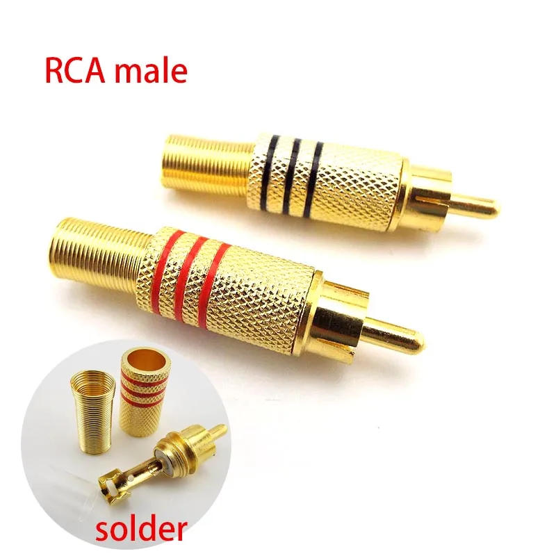 4pcs 10pcs Gold RCA Male female Connector plug Connectors adapter solder type for Audio Cable Plug Adapter Video CCTV camera |