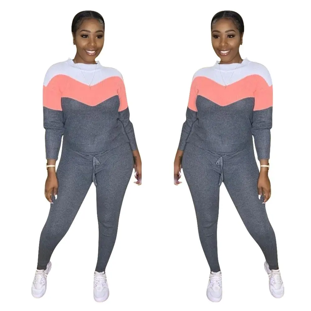 Two Piece Set Draped Patchwork Drawstring Tracksuit Women Winter Knit Rib Fitness Long Sleeve Sweater Top Pants Slim Outfits
Two Piece Set Draped Patchwork Drawstring Tracksuit Women Winter Knit Rib Fitness Long Sleeve Sweater Top Pants Slim Outfits