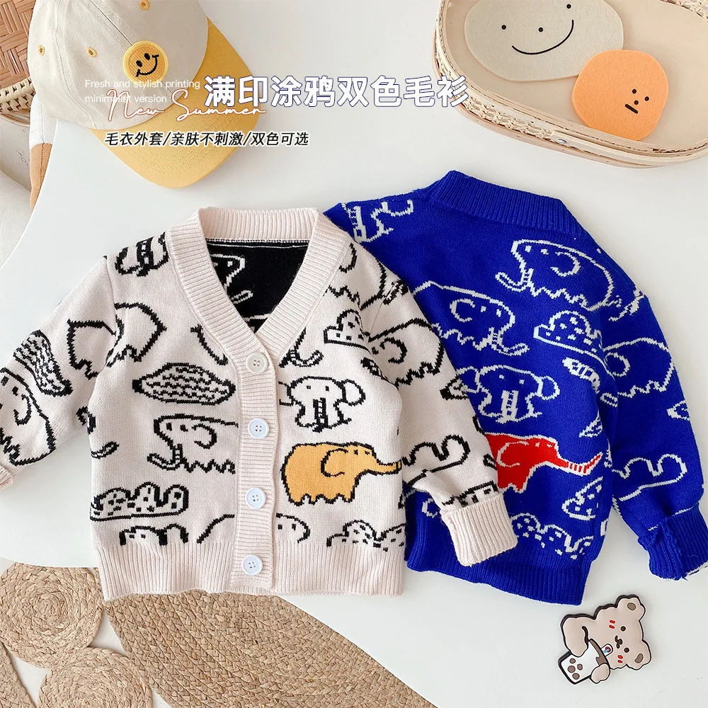 2021 Autumn Girls Boys Cute Cartoon Print Sweaters Baby Kids Children Cardigan Two Colors
2021 Autumn Girls Boys Cute Cartoon Print Sweaters Baby Kids Children Cardigan Two Colors
