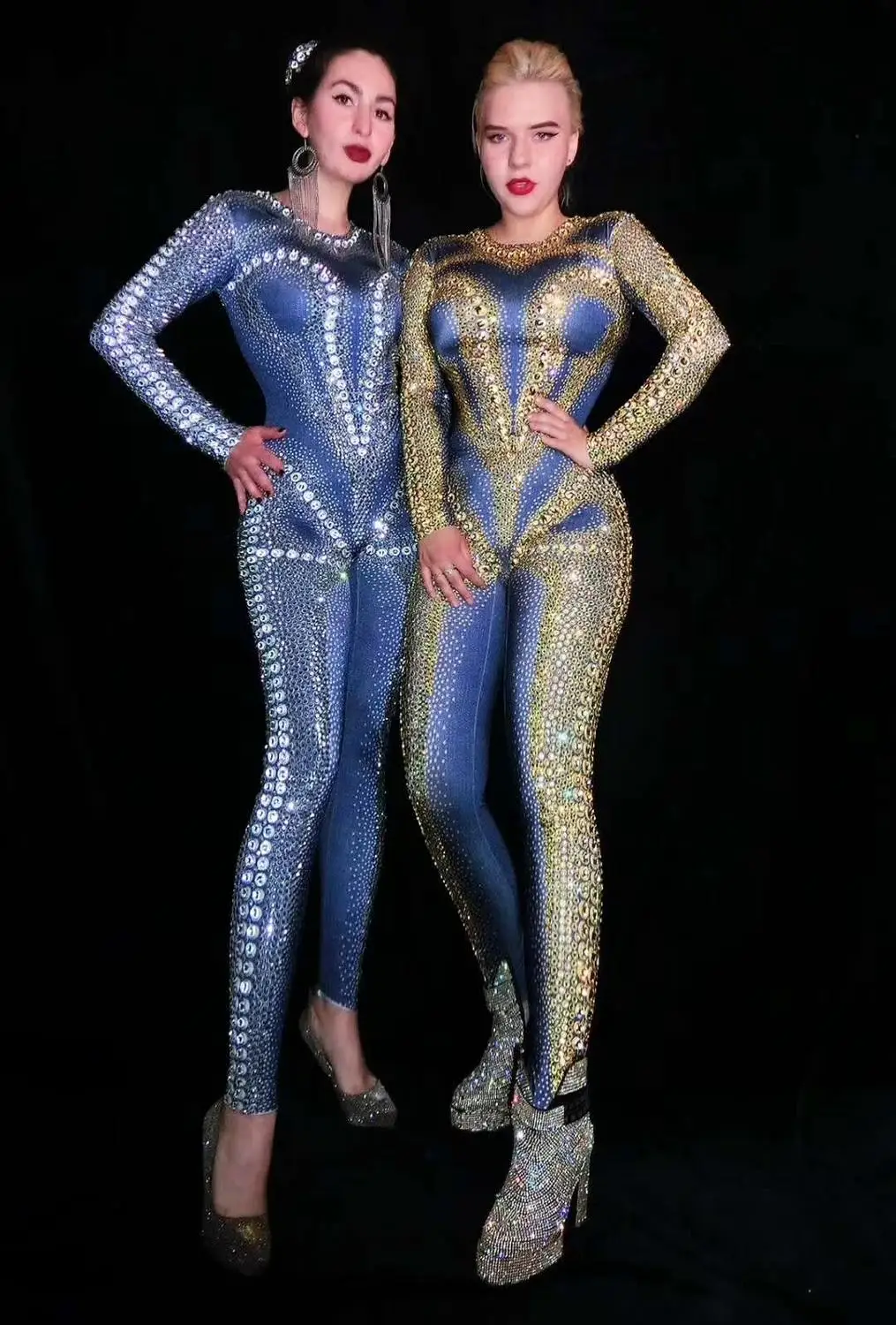 Women Sparkling Jumpsuit Rhinestone Stretch Handmade Custom Rompers 2021 Bar Party Celebrate Competition Costume
Women Sparkling Jumpsuit Rhinestone Stretch Handmade Custom Rompers 2021 Bar Party Celebrate Competition Costume
