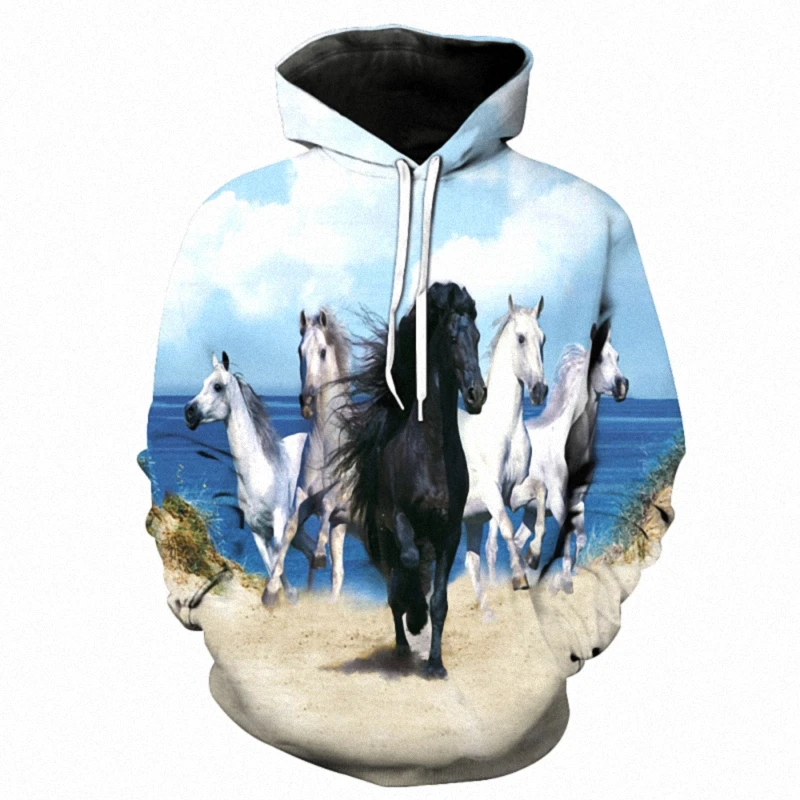 3D printing sweatshirts Painted horse men's and women's hoodies brand design Harajuku leisure fitness spring and autumn hoodies
3D printing sweatshirts Painted horse men's and women's hoodies brand design Harajuku leisure fitness spring and autumn hoodies