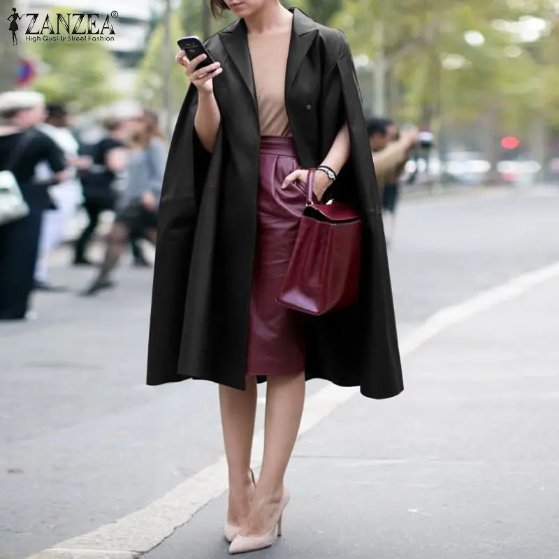 ZANZEA Female Solid Lapel Coats Oversized 2021 Elegant PU Leather Colak Cape Women Christmas Jackets Casual Button Outwears
ZANZEA Female Solid Lapel Coats Oversized 2021 Elegant PU Leather Colak Cape Women Christmas Jackets Casual Button Outwears