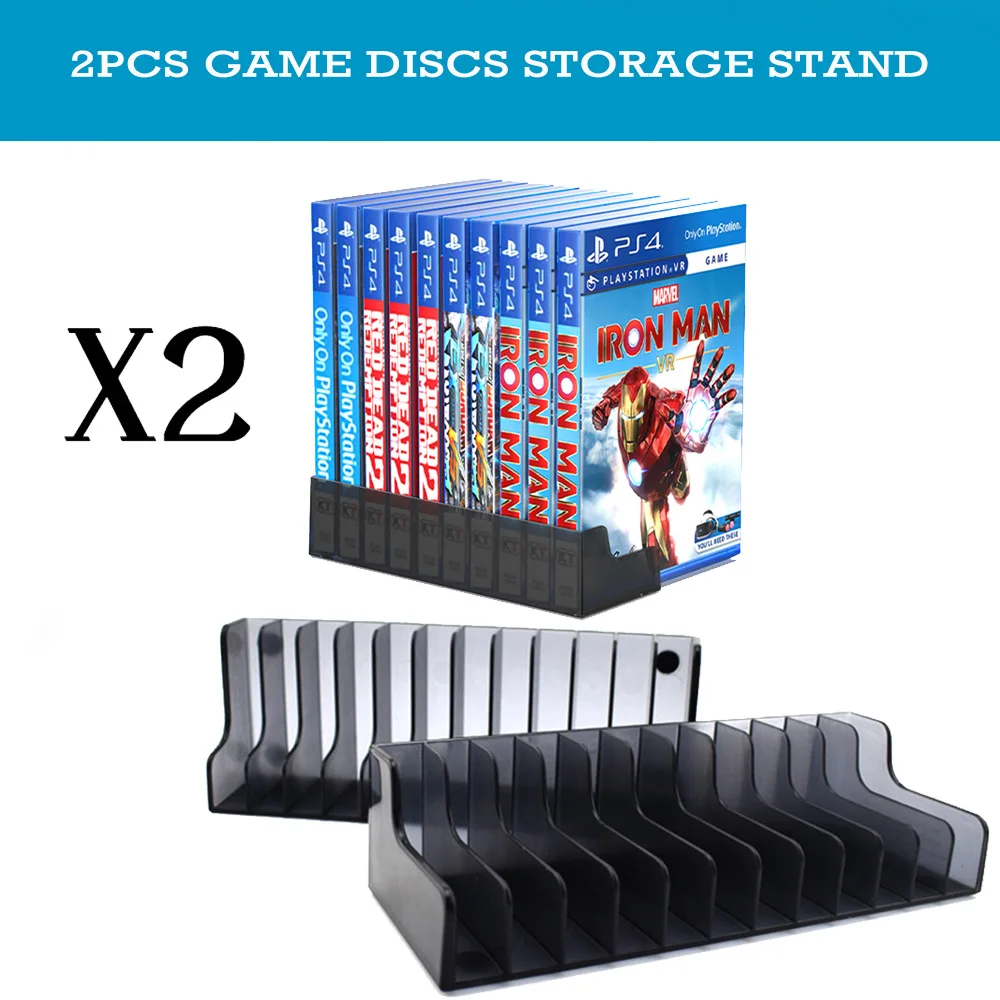 2 шт. PS4/Slim/Pro 10 игровых дисков хранения стенд игры держатель кронштейн для Sony