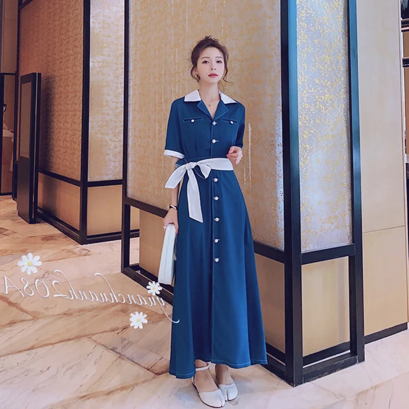 Summer Blue Dress Women Big Swing Short-sleeved 2020 Retro Temperament Vestidos Mujer Was Thin Chiffon Dress Multicolor Q34
Summer Blue Dress Women Big Swing Short-sleeved 2020 Retro Temperament Vestidos Mujer Was Thin Chiffon Dress Multicolor Q34
