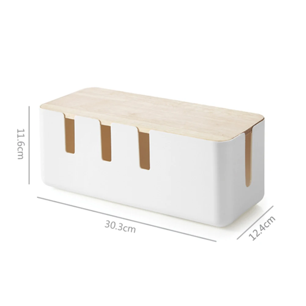 Cable Management Box with Wooden Lid for Cords, Power Strips Home Office Desks Organizer
Cable Management Box with Wooden Lid for Cords, Power Strips Home Office Desks Organizer